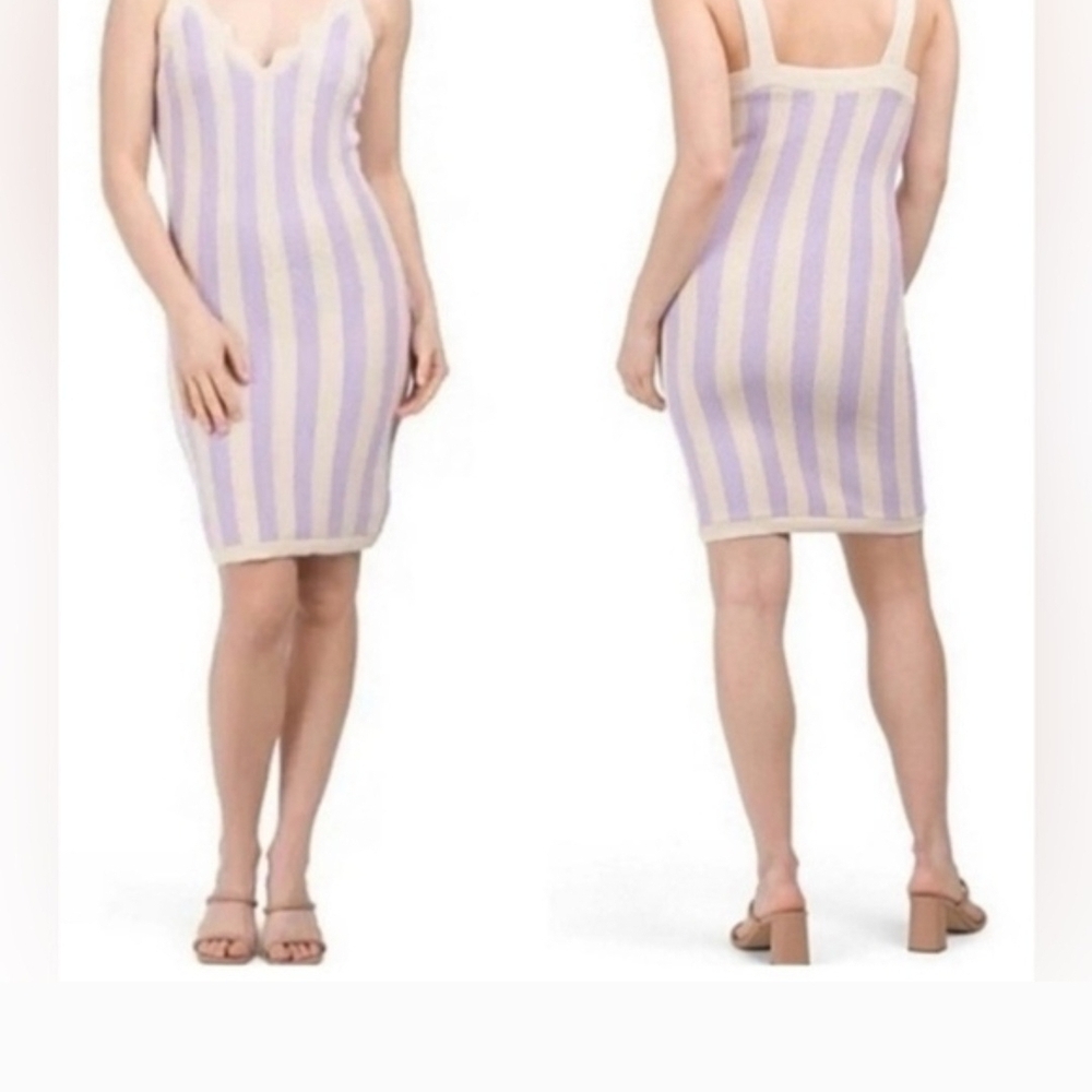 House of Harlow 1960 Lavender and Cream Knit Dress